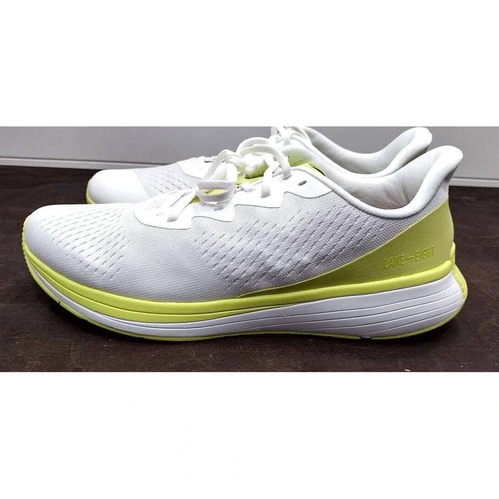LANE EIGHT Relay Trainer M White Neon‎ Yellow Athletic Running Shoes Men US 12